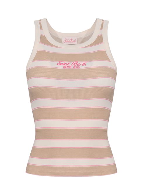 Top Ada in cotone a righe con ricamo Saint Barth Beach Club Mc2 Saint Barth | AAD00102673L